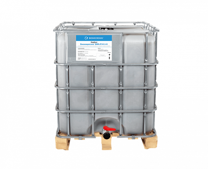 Sorbent solution BMG–P101–01 in a 1000 L container
